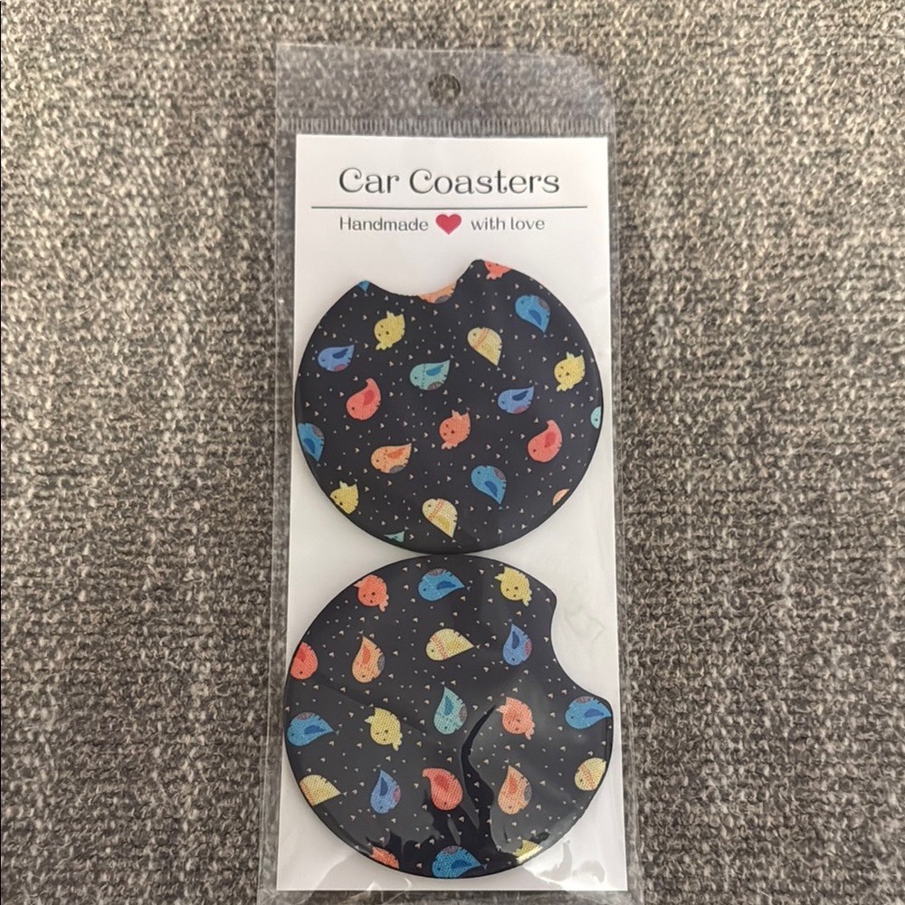 Vibrant Paisley Car Coasters